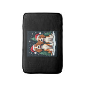 Beagle Weihnachtshundebesitzer Xmas Urlaub Pajama Badematte (Vorderseite Vertikal)