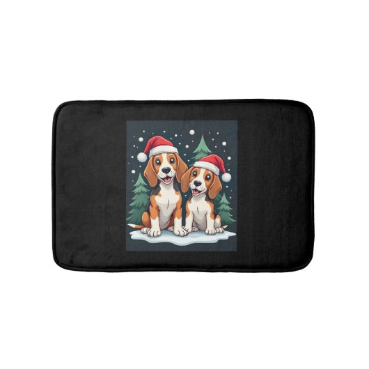Beagle Weihnachtshundebesitzer Xmas Urlaub Pajama Badematte (Vorderseite)