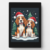Beagle Weihnachtshundebesitzer Xmas Urlaub Pajama  Fotoplatte (Vorderseite)