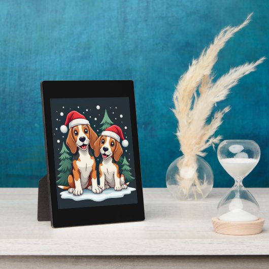 Beagle Weihnachtshundebesitzer Xmas Urlaub Pajama  Fotoplatte (Seite)