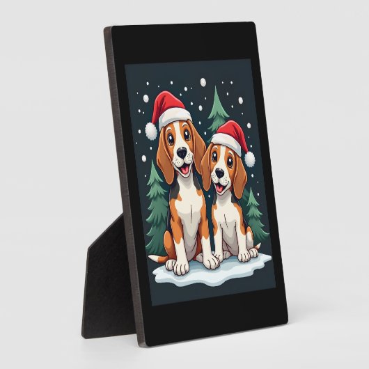 Beagle Weihnachtshundebesitzer Xmas Urlaub Pajama  Fotoplatte (Seite)