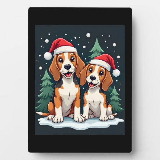 Beagle Weihnachtshundebesitzer Xmas Urlaub Pajama  Fotoplatte (Vorderseite)