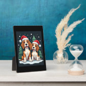 Beagle Weihnachtshundebesitzer Xmas Urlaub Pajama  Fotoplatte (Seite)