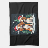 Beagle Weihnachtshundebesitzer Xmas Urlaub Pajama  Geschirrtuch (Vertikal)