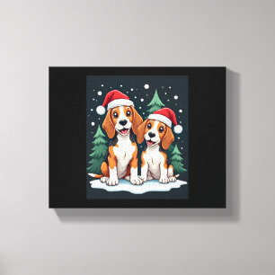 Beagle Weihnachtshundebesitzer Xmas Urlaub Pajama Leinwanddruck