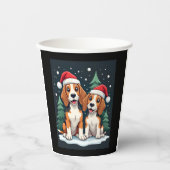 Beagle Weihnachtshundebesitzer Xmas Urlaub Pajama Pappbecher (Vorderseite)