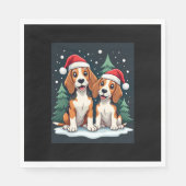 Beagle Weihnachtshundebesitzer Xmas Urlaub Pajama Serviette (Vorderseite)