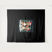 Beagle Weihnachtshundebesitzer Xmas Urlaub Pajama Wandteppich (Vorderseite (Horizontal))