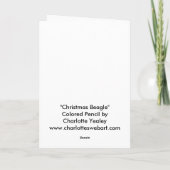 Beagle-Weihnachtshundekunst-Gruß-Karte Feiertagskarte (Rückseite)