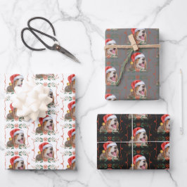 Beagle Weihnachtshundemuster Geschenkpapier Set