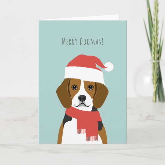 Beagle Weihnachtskarte Feiertagskarte (Vorderseite)