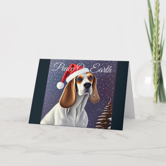 Beagle, Weihnachtskarte Feiertagskarte (Vorderseite)