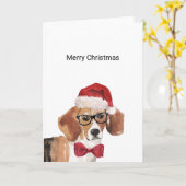 Beagle Weihnachtskarte Karte (Gelbe Blume)