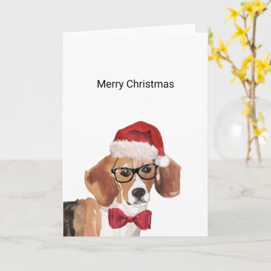 Beagle Weihnachtskarte Karte (Gelbe Blume)