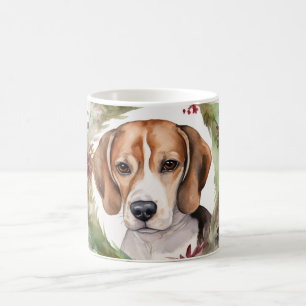 Beagle-Weihnachtskranz Festlicher Hund Kaffeetasse