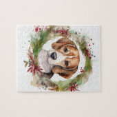 Beagle-Weihnachtskranz Festlicher Hund Puzzle (Horizontal)