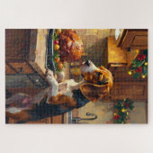 Beagle-Weihnachtsküchentresen-Schnüffler Puzzle (Horizontal)