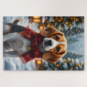 Beagle-Weihnachtskunst Puzzle (Horizontal)