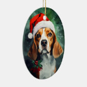 Beagle Weihnachtsmalerei Keramik Ornament (Rechts)