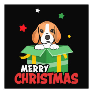 Beagle Weihnachtsmann Hunde Liebhaber Frohe Weihna Fotodruck
