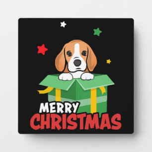 Beagle Weihnachtsmann Hunde Liebhaber Frohe Weihna Fotoplatte