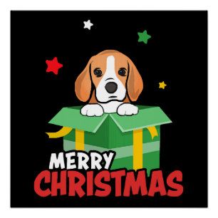 Beagle Weihnachtsmann Hunde Liebhaber Frohe Weihna Poster