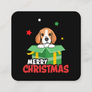 Beagle Weihnachtsmann Hunde Liebhaber Frohe Weihna Quadratische Visitenkarte