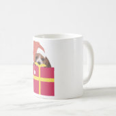 Beagle-Weihnachtsmannmütze-Geschenkboxen Kaffeetasse (VorderseiteRechts)