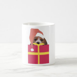 Beagle-Weihnachtsmannmütze-Geschenkboxen Kaffeetasse