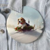 Beagle Weihnachtsschnee im Winter Button (Beispiel)