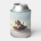 Beagle Weihnachtsschnee im Winter Dosenkühler (Kanne Vorderseite)