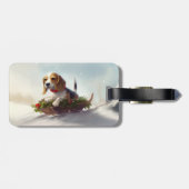 Beagle Weihnachtsschnee im Winter Gepäckanhänger (Rückseite horizontal)