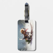 Beagle Weihnachtsschnee im Winter Gepäckanhänger (Rückseite vertikal)