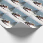Beagle Weihnachtsschnee im Winter Geschenkpapier (Ecke)