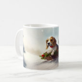 Beagle Weihnachtsschnee im Winter Kaffeetasse (Vorderseite Links)