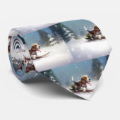 Beagle Weihnachtsschnee im Winter Krawatte (Gerollt)