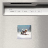 Beagle Weihnachtsschnee im Winter Magnet (In Situ (Geschirrspüler))