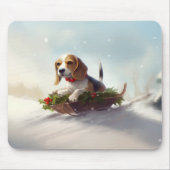 Beagle Weihnachtsschnee im Winter Mousepad (Vorne)