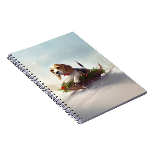 Beagle Weihnachtsschnee im Winter Notizblock (Rechte Seite)