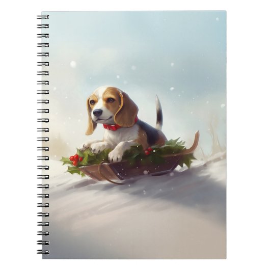 Beagle Weihnachtsschnee im Winter Notizblock (Vorderseite)