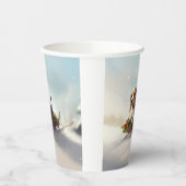 Beagle Weihnachtsschnee im Winter Pappbecher (Links)