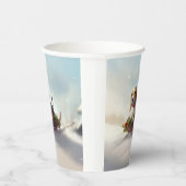 Beagle Weihnachtsschnee im Winter Pappbecher (Rechts)