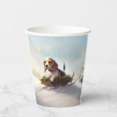 Beagle Weihnachtsschnee im Winter Pappbecher (Vorderseite)