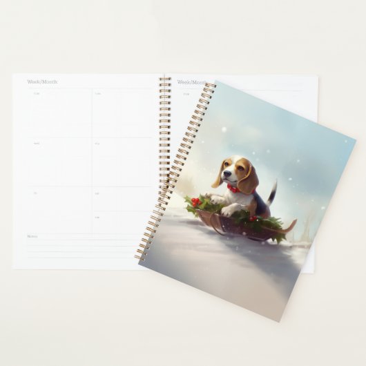 Beagle Weihnachtsschnee im Winter Planer (Anzeige)