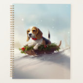Beagle Weihnachtsschnee im Winter Planer (Vorderseite)