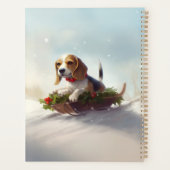 Beagle Weihnachtsschnee im Winter Planer (Rückseite)