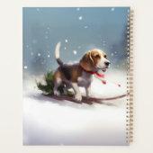 Beagle Weihnachtsschnee im Winter Planer (Rückseite)
