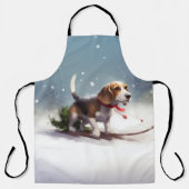 Beagle Weihnachtsschnee im Winter Schürze (Vorderseite)