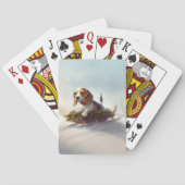 Beagle Weihnachtsschnee im Winter Spielkarten (Rückseite)