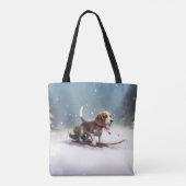 Beagle Weihnachtsschnee im Winter Tasche (Rückseite)